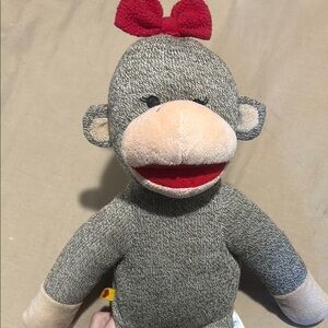 Build-A-Bear Gray and Red Plush Sock Monkey
